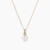 Petite Solari Pendant Necklace 18K Yellow Gold with Pearl and Diamonds, 11.5mm