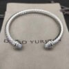 Classic Cable Bracelet Silver and  Half Diamonds 5 MM