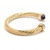 61F991E2-44AD-0028-CD2B-FC6C4B37CDDA.jpg Classic Cablespira® Bracelet 18K Yellow Gold with Amethyst and Half Diamonds, 7mm