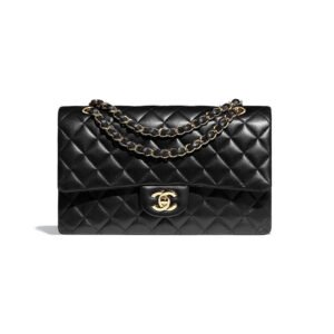 6222BACC-A274-DD37-2EB7-E7D6C44850E4.jpg Chanel Classic Flap Handbag Grained Calfskin & Gold Metal