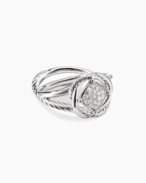 Infinity Ring Sterling Silver with Diamonds, 13mm