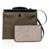 Herbag Zip 31 Bag Retourne Khaki Berline & Black Leather with Palladium Hardware
