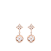 Color Blossom Long Earrings, Pink Gold, White Mother-Of-Pearl And Diamonds