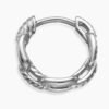 Stax Chain Link Huggie Hoop Earrings 18K White Gold with Diamonds, 24mm