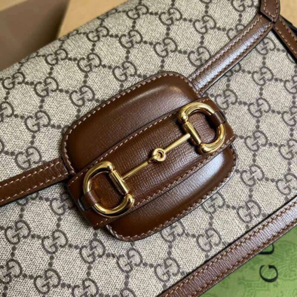 Gucci Horsebit 1955 Canvas Small Shoulder Bag