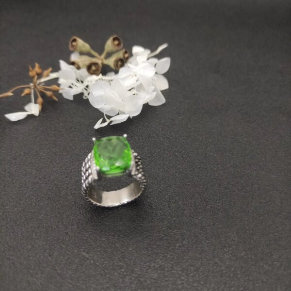 Petite Wheaton&reg; Ring Sterling Silver with Prasiolite and Diamonds