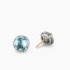 Petite Chatelaine&reg; Stud Earrings Sterling Silver with Blue Topaz, 8mm