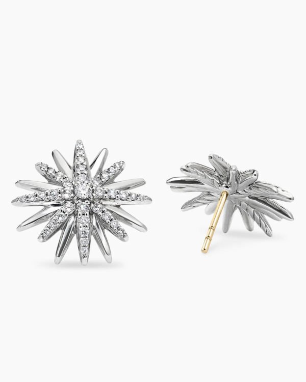 661B8D80-782B-5B00-3091-2A4977A5AA5C.jpg Starburst Stud Earrings Sterling Silver with Diamonds, 19mm