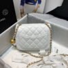 Chanel Mini Flap Bag With CC Ball On Strap White For Women, Women&rsquo;s Handbags, Shoulder And Crossbody Bags 6.7in/17cm AS1786