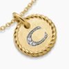 Initial Charm Necklace 18K Yellow Gold with Diamond C