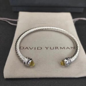 6692FA79-8B33-E0BC-CC85-74FC3C2FCB6D.jpg Classic Cable Bracelet Sterling Silver with Citrine and Diamonds, 5mm