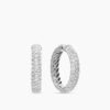 DY Mercer&reg; Hoop Earrings Sterling Silver with Diamonds, 25.4mm