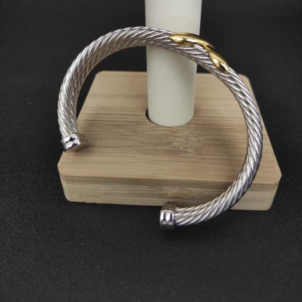 Petite X Center Station Bracelet Sterling Silver with 18K Yellow Gold, 10mm