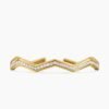 Zig Zag Stax??Cuff Bracelet 18K Yellow Gold with Diamonds, 5mm