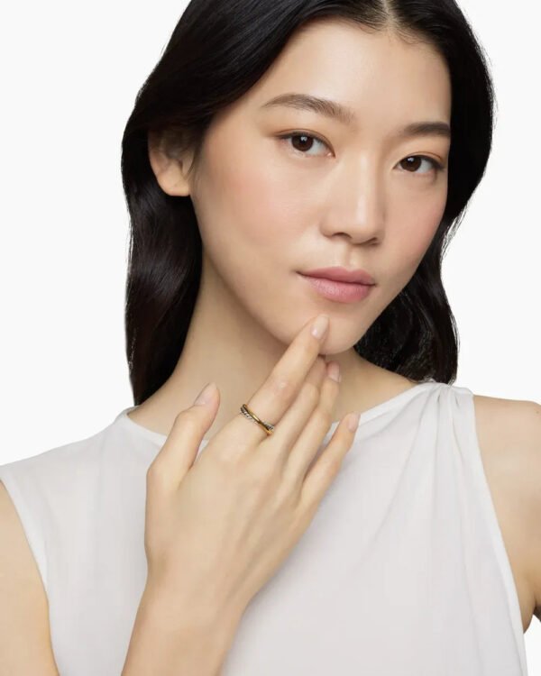 6805DAB9-6A10-2D97-BC99-1F38273719A9.jpg Crossover Band Ring Sterling Silver with 18K Yellow Gold - 6