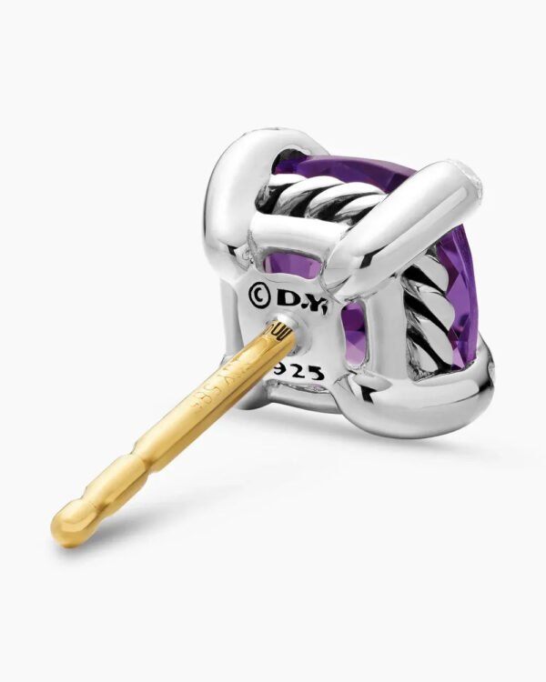 Petite Chatelaine&reg; Stud Earrings Sterling Silver with Amethyst and Diamonds