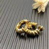 Sculpted Cable Shrimp Earrings 18K Yellow Gold , 20.5mm