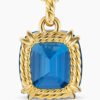 Marbella Pendant 18K Yellow Gold with Hampton Blue Topaz, 22mm