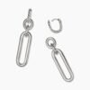 Lexington Double Link Drop Earrings Sterling Silver, 53mm