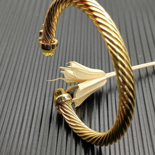 7mm Cable Bracelet with Citrine & Diamond Accents