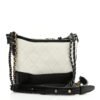 Aged Calfskin Quilted Small Gabrielle Hobo Black White