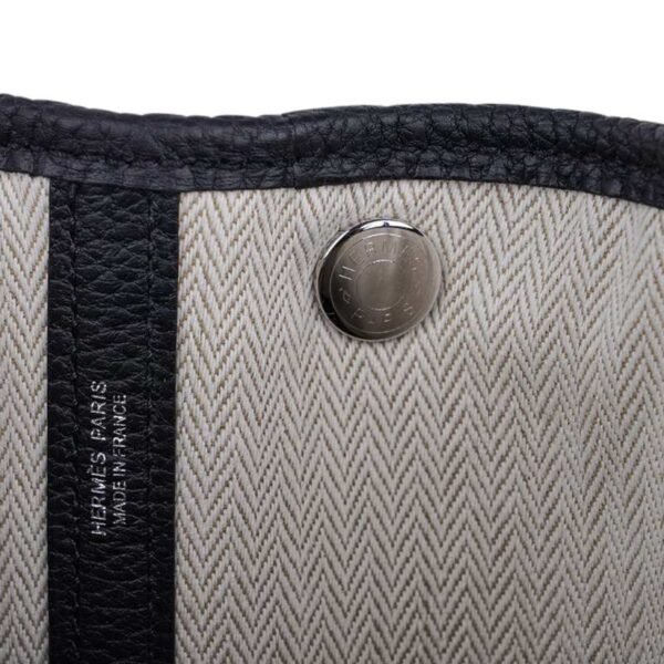 Garden Party 30 Bag Black Vache Country Leather with Palladium Hardware