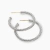 6BCDF01C-4C30-A40D-4BCD-75F99961A1C0.jpg Cable Hoop Earrings Sterling Silver, 1in