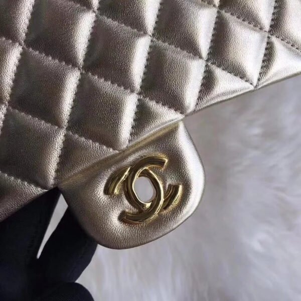 Chanel 1112 Gold Medium Size 2.55 Lambskin Leather Flap Bag