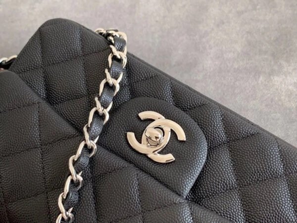 Chanel Small Classic Handbag Silver Toned Hardware Black For Women, Women&rsquo;s Bags, Shoulder and Crossbody Bags 7.8in/20cm A01113