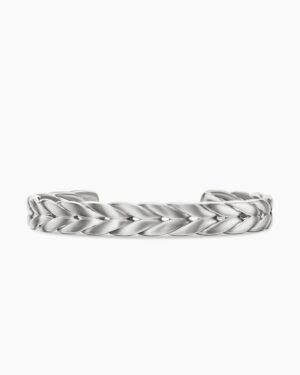Chevron Collection for Men Chevron Cuff Bracelet Sterling Silver, 9mm