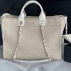 Chanel Mixed Fibers Calfskin Deauville Tote Light Grey