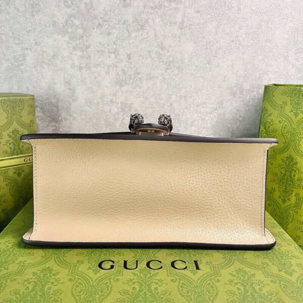 Gucci Dionysus Canvas Top Handle Beige And White Canvas 24x16cm