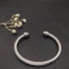 Classic Cable Bracelet Silver and  Half Diamonds 5 MM