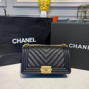 Chanel Boy HandBag Black For Women, Women&rsquo;s Bags, Shoulder And Crossbody Bags 9.8in/25cm A67086
