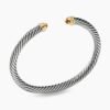 6DA99098-722F-84F2-0FE5-6339BA5DD677.jpg Classic Cable Bracelet Sterling Silver with 14K Yellow Gold and Citrine, 5mm