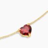 Chatelaine&reg; Heart Pendant Necklace 18K Yellow Gold with Garnet, 8mm