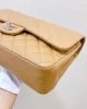 CHANEL Dark Beige Caviar Medium Classic Double Flap Bag