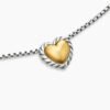 Cable Collectibles&reg; Cookie Classic Heart Necklace Sterling Silver with 18K Yellow Gold, 8.5mm