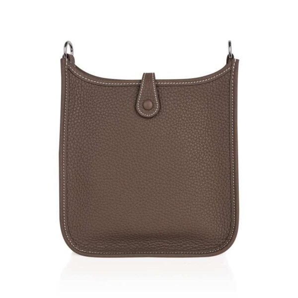 Mini Evelyne TPM Bag Etoupe Clemence Leather with Palladium Hardware