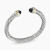 6E4C9DDF-2FD2-8B39-3FCE-0FDC4601E1CD.jpg Classic Cable Bracelet Sterling Silver with 14K Yellow Gold and Black Onyx, 7mm