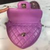Chanel Heart Zipped Arm Coin Purse 22S Purple/Black Ap2786 - black