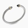70876E63-BF40-6085-DEB6-90A83141CBD9.jpg Classic Cable Bracelet Sterling Silver with 14K Yellow Gold and Black Onyx, 5mm