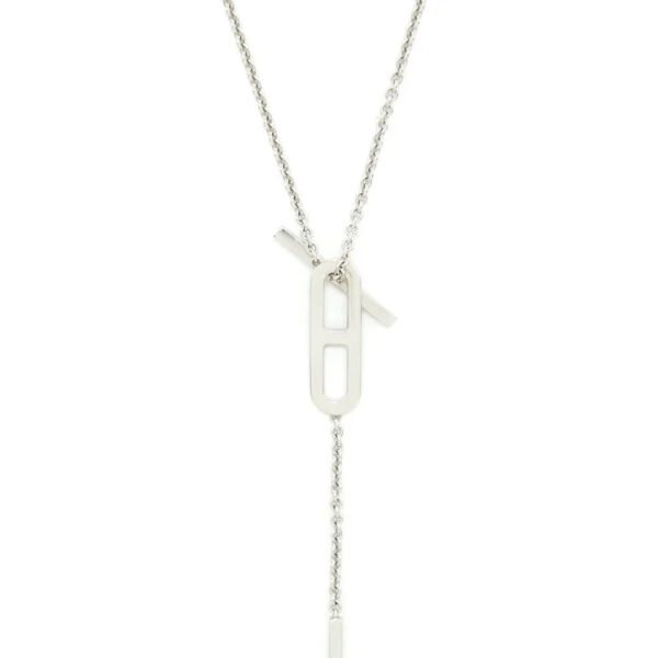 EVER CHAIN D'ANCRE NECKLACE, SMALL MODEL, 18K WHITE GOLD WITH DIMOND