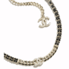 Double C Necklace Gold/Black/Crystal