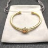 Cable Classics Bracelet with Champagne and Diamonds 18K Yellow Gold 4mm