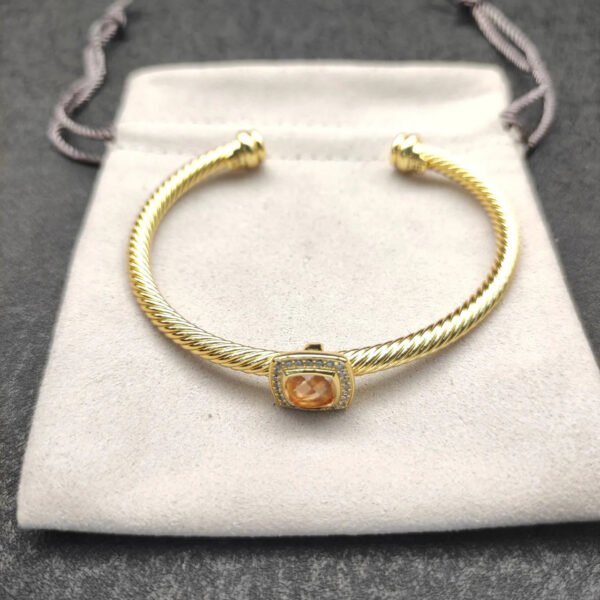 Cable Classics Bracelet with Champagne and Diamonds 18K Yellow Gold 4mm