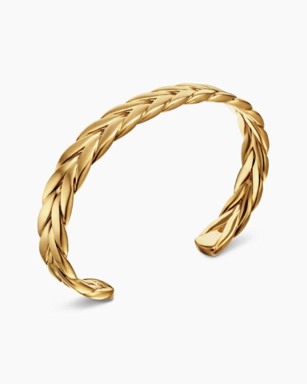 Chevron Cuff Bracelet 18K Yellow Gold, 9mm