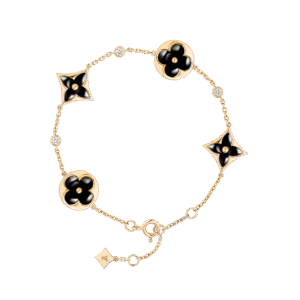 Color Blossom BB Multi-Motif Bracelet, Yellow Gold, Onyx And Diamonds