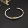 7494CDC4-9E27-A29E-C7F9-91CB9178453F.jpg David Yurman 5mm 18k Gold and Sterling Silver Diamond Station Cable Bracelet