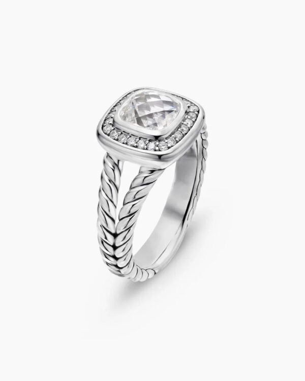Petite Albion&reg; Ring Sterling Silver with White Topaz and Diamonds - 6
